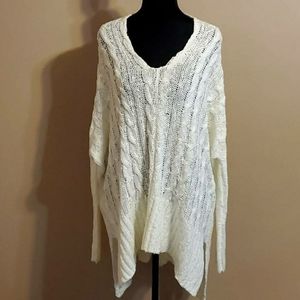Oversized Cable Knit Tunic Sweater